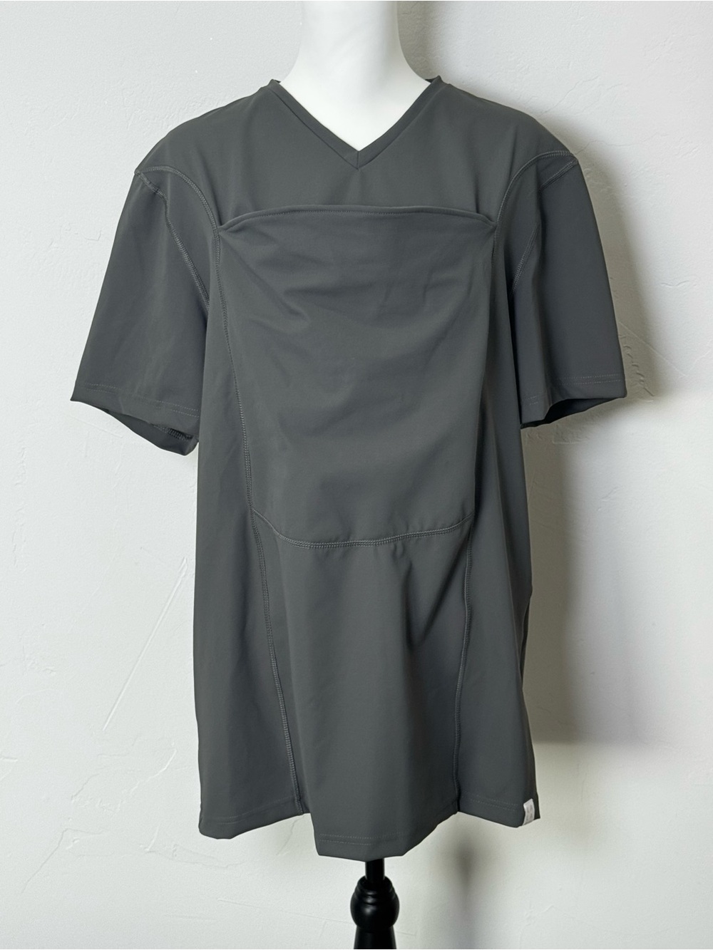 LALABU Dad Shirt V-Neck Top GREEN Baby Soothing Kangaroo Pocket Mens XL